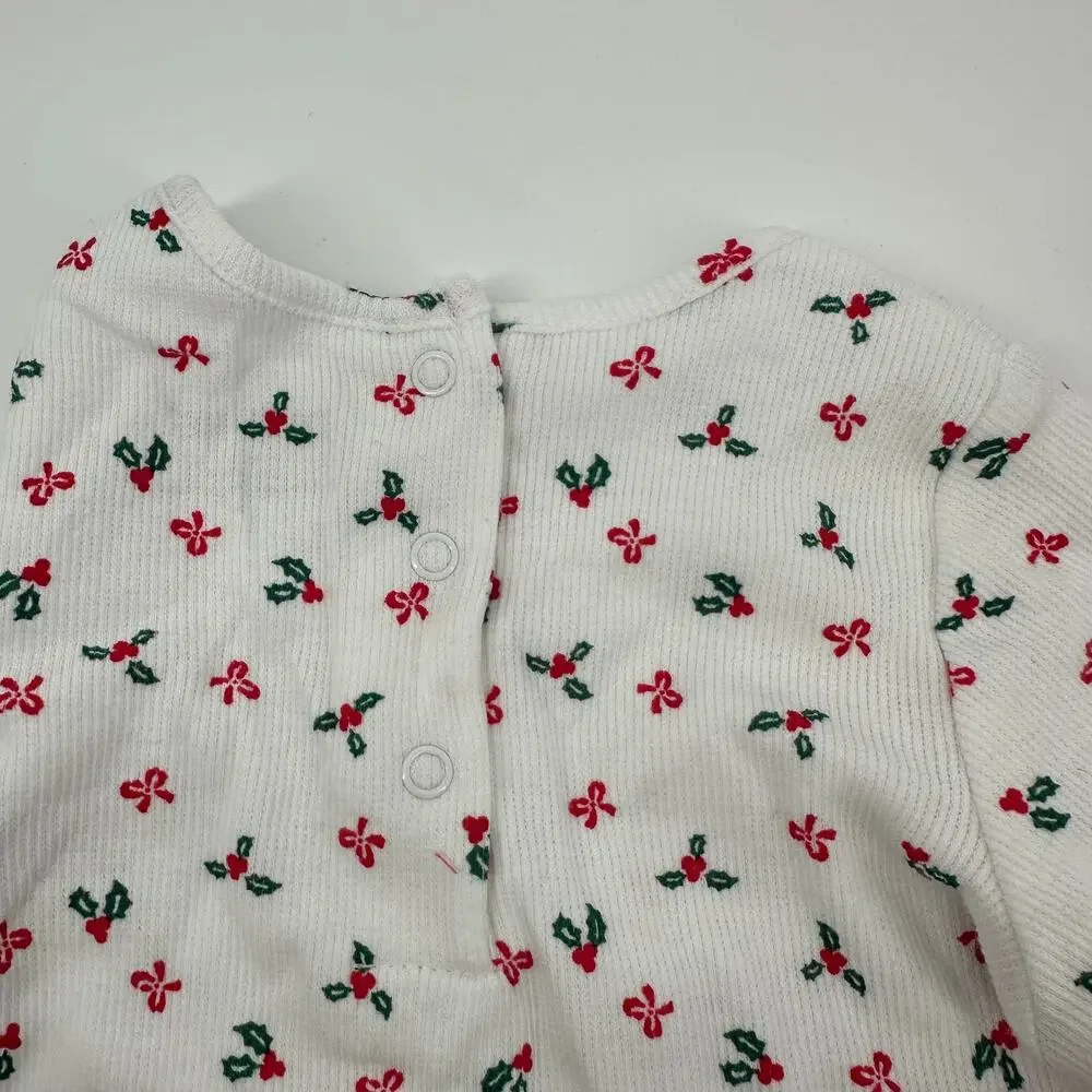 Little Me Baby Girls Holly Jumper T-shirt Headband Holiday Christmas Set 6 Month